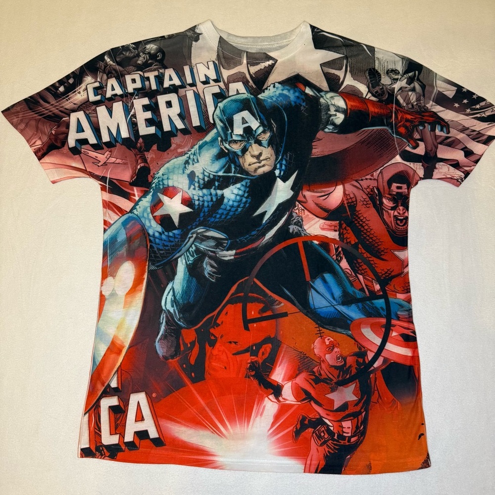 Marvel‎ Captain America Graphic Tee Men’s XL | Comic Print Superhero Shirt